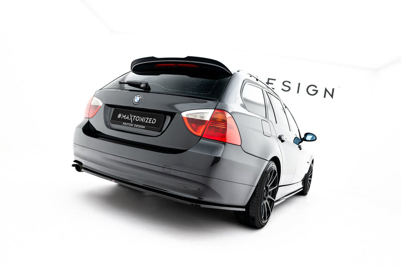 Maxton Spoiler Extension For BMW 3 E91 M-Pack Facelift - Gloss Black