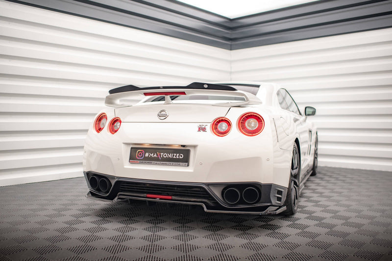 Maxton spoiler cap til Nissan GTR R35 Facelift – blank sort – billede 2 af 8