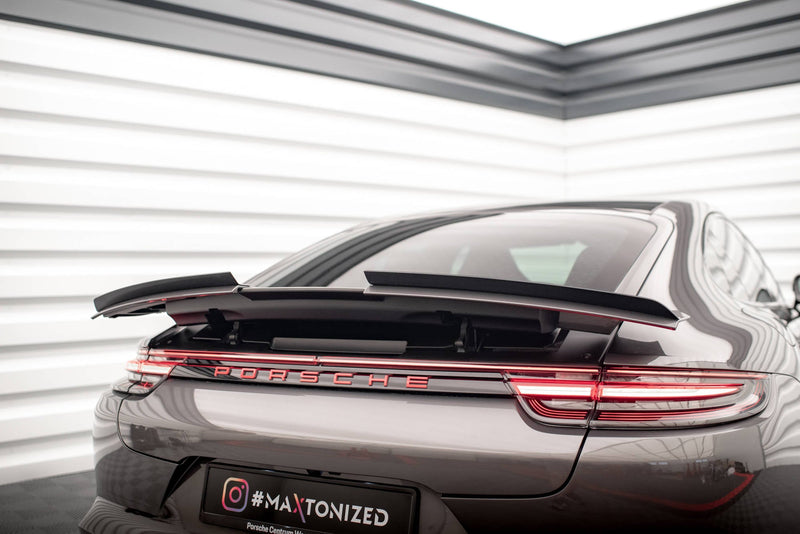 Maxton spoiler cap til Porsche Panamera GTS / Panamera E-Hybrid / Panamera Turbo S E-Hybrid 971 – blank sort – billede 1 af 6