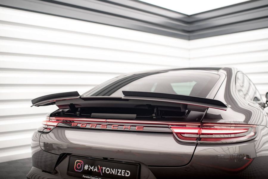 Maxton spoiler cap til Porsche Panamera GTS / Panamera E-Hybrid / Panamera Turbo S E-Hybrid 971 – blank sort – billede 1 af 6