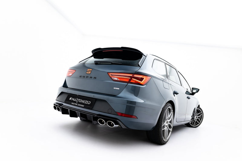 Maxton spoiler cap til Seat Leon Cupra ST Mk3 / Mk3 Facelift – blank sort – billede 2 af 6