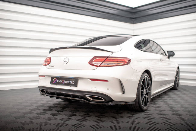 Maxton Spoiler Extension Mercedes- Benz C-Class W205 Coupe Amg-Line - Gloss Black