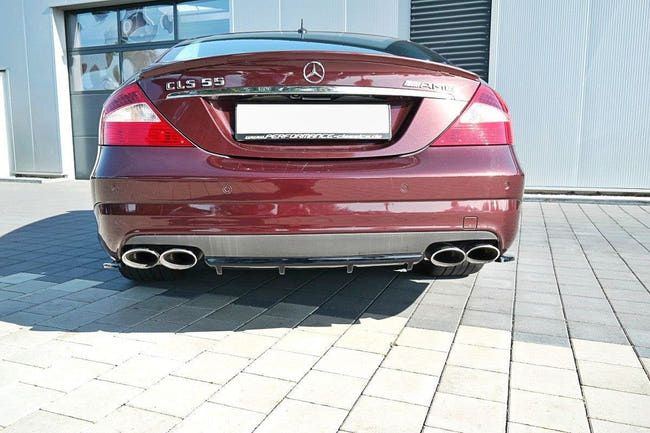 Maxton rear valance til Mercedes CLS C219 55AMG – blank sort – billede 1 af 5
