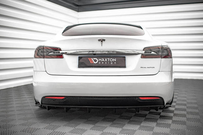 Maxton rear valance til Tesla Model S Facelift – blank sort – billede 1 af 8