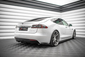 Maxton Rear Valance Tesla Model S Facelift - Gloss Black