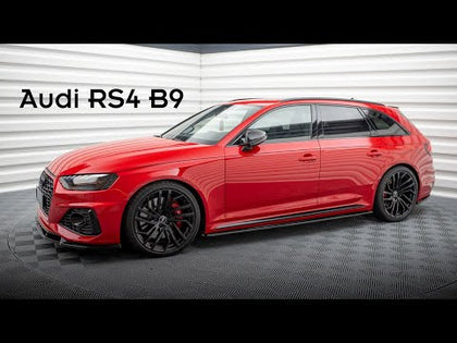 Maxton Rear Side Splitters Audi RS4 B9 Avant - Gloss Black - video