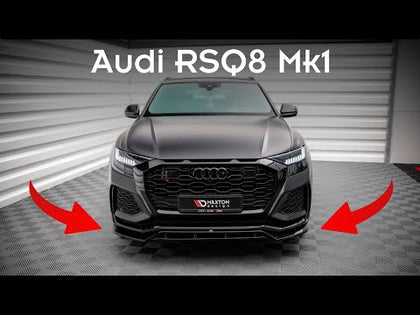 Maxton frontsplitter til Audi RSQ8 Mk1 – blank sort – video