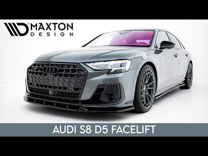 Maxton spoiler cap til Audi S8 / A8 S-Line D5 Facelift – blank sort – video