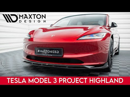 Maxton Front Splitter V.2 Tesla Model 3 Project Highland (Facelift) - video