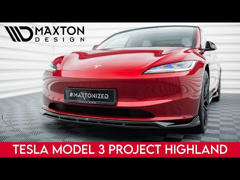 Maxton Front Splitter V.2 Tesla Model 3 Project Highland (Facelift) - video
