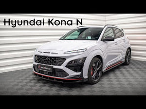 Maxton Side Skirts Diffusers V.1 + Flaps Hyundai Kona N Mk1 - Gloss Black - video