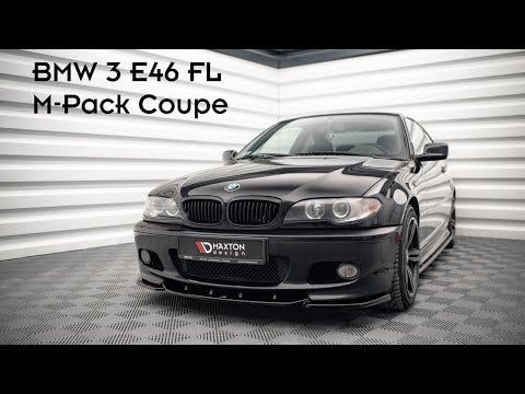 Maxton Central Rear Splitter BMW 3 E46 Mpack Coupe (With Vertical Bars) - Gloss Black - video