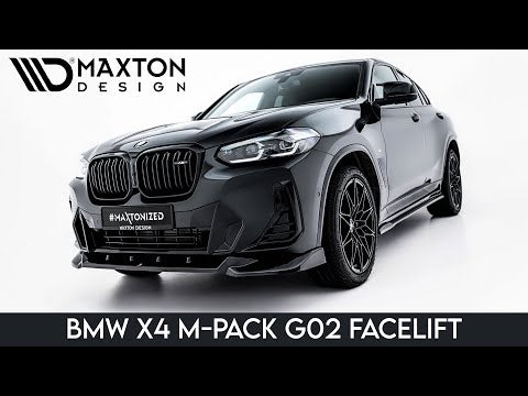 Maxton frontsplitter til BMW X4 M-Pack G02 Facelift – blank sort – video