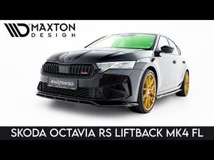 Maxton sideskørter til Skoda Octavia RS Liftback / Combi Mk4 Facelift – blank sort – video