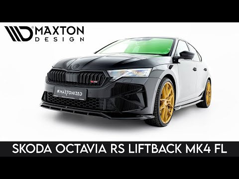 Maxton sideskørter til Skoda Octavia RS Liftback / Combi Mk4 Facelift – blank sort – video