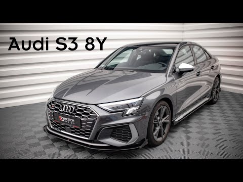 Maxton rear splitter til Audi A3 S-Line Sedan 8Y – blank sort – video