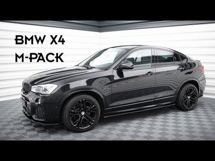 Maxton frontsplitter til BMW X4 M-PACK – blank sort – video