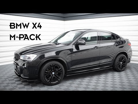 Maxton frontsplitter til BMW X4 M-PACK – blank sort – video