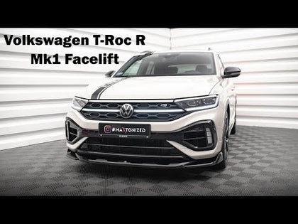 Maxton frontsplitter til Volkswagen T-Roc R / R-Line Mk1 Facelift – blank sort – video