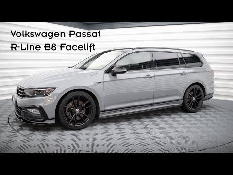 Maxton Side Skirts Diffusers VW Passat R-Line B8 Facelift - Gloss Black - video