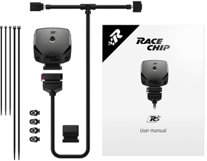 RaceChip RS modul, kabelsæt og brugervejledning i pakken