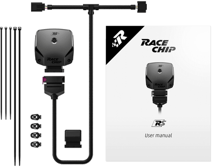 RaceChip RS modul, kabelsæt og brugervejledning i pakken