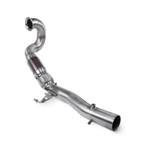Scorpion SVWX060 downpipe med high-flow sportskatalysator til VW Golf 7.5 GTI GPF, TCR og Seat Leon Cupra 290 GPF – set skråt forfra