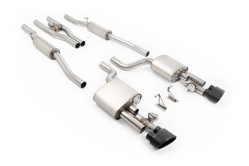 Milltek cat-back udstødning til Audi RS4 B7 - V2 Valved Cat-Back med Active H Pipe og Polished Ovals, sorte tips – billede 6