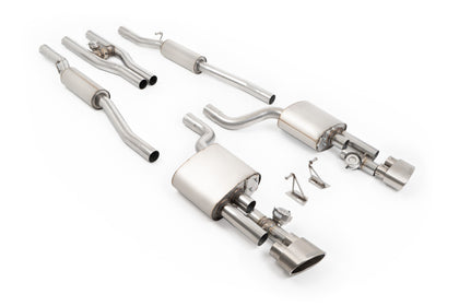 Milltek cat-back udstødning til Audi RS4 B7 - V2 Valved Cat-Back med Active H Pipe og Polished Ovals, tips i børstet titanium – billede 11