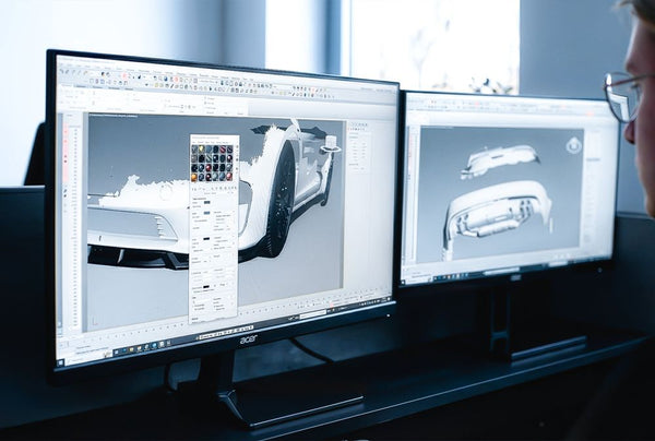 Design af aerodynamisk del på skærm
